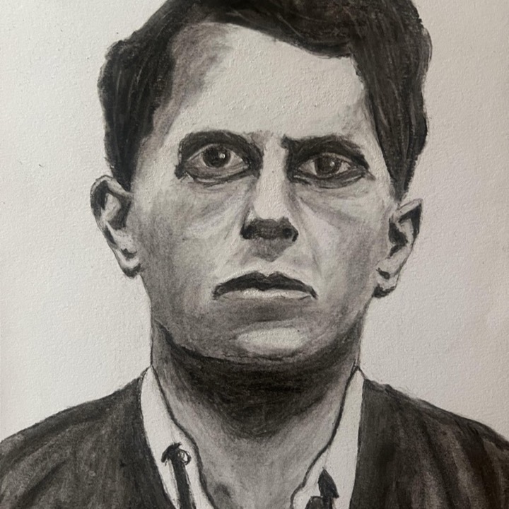 Kolteckning av Ludwig Wittgenstein